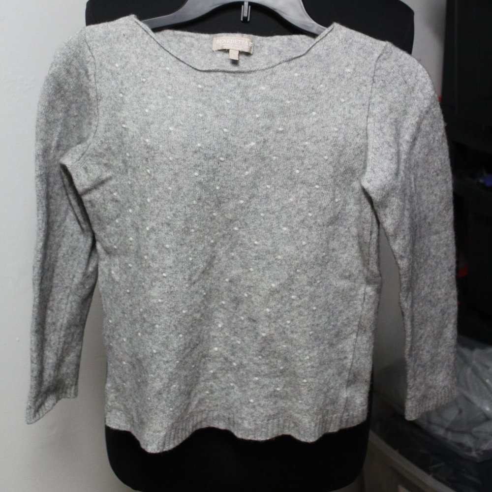 Benetta B Merino wool Grey sweater Lg